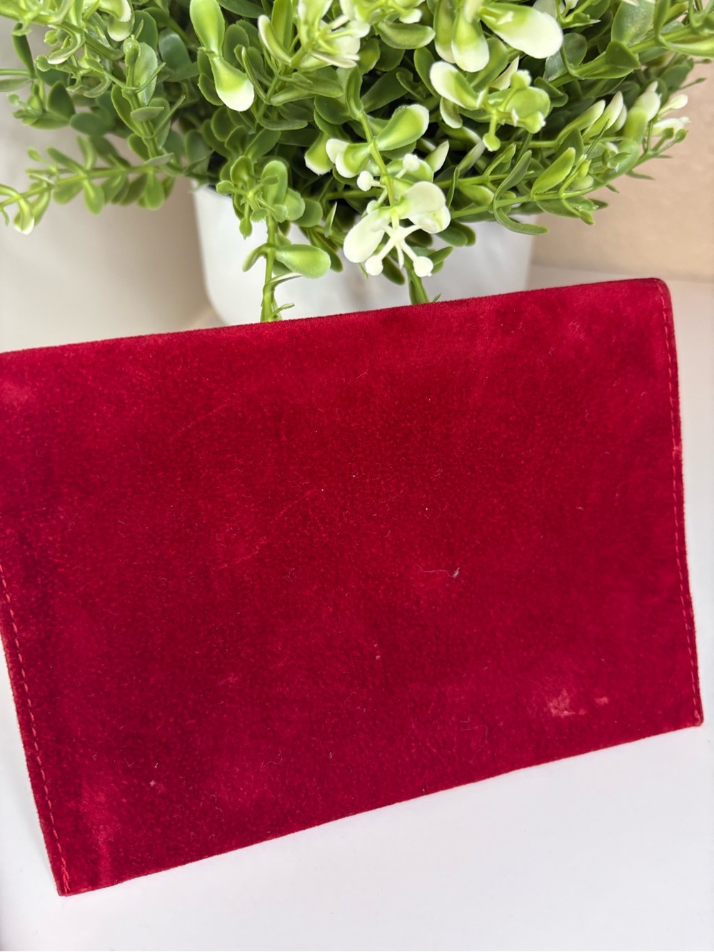 Authentic Cartier Red Velvet Jewelry Pouch Case Travel Holder Earring Insert - Picture 6 of 14